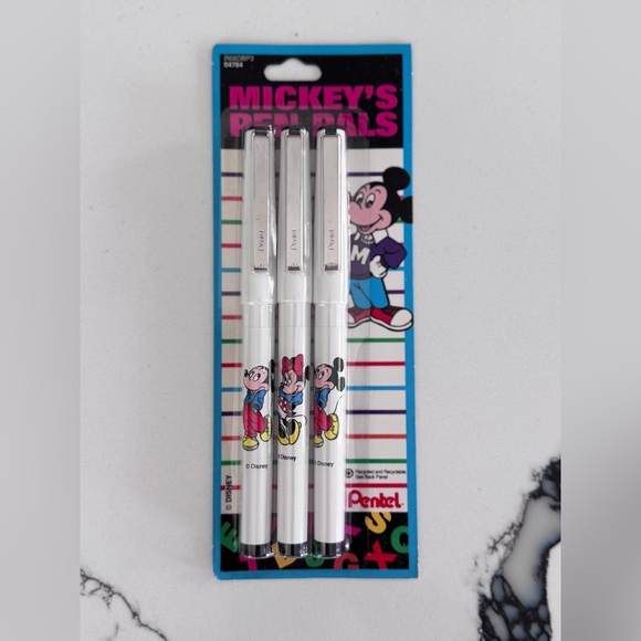 NEW! Vintage Pentel Disney "Mickey' Pen Pals" Roller Ball Pens - Picture 1 of 2